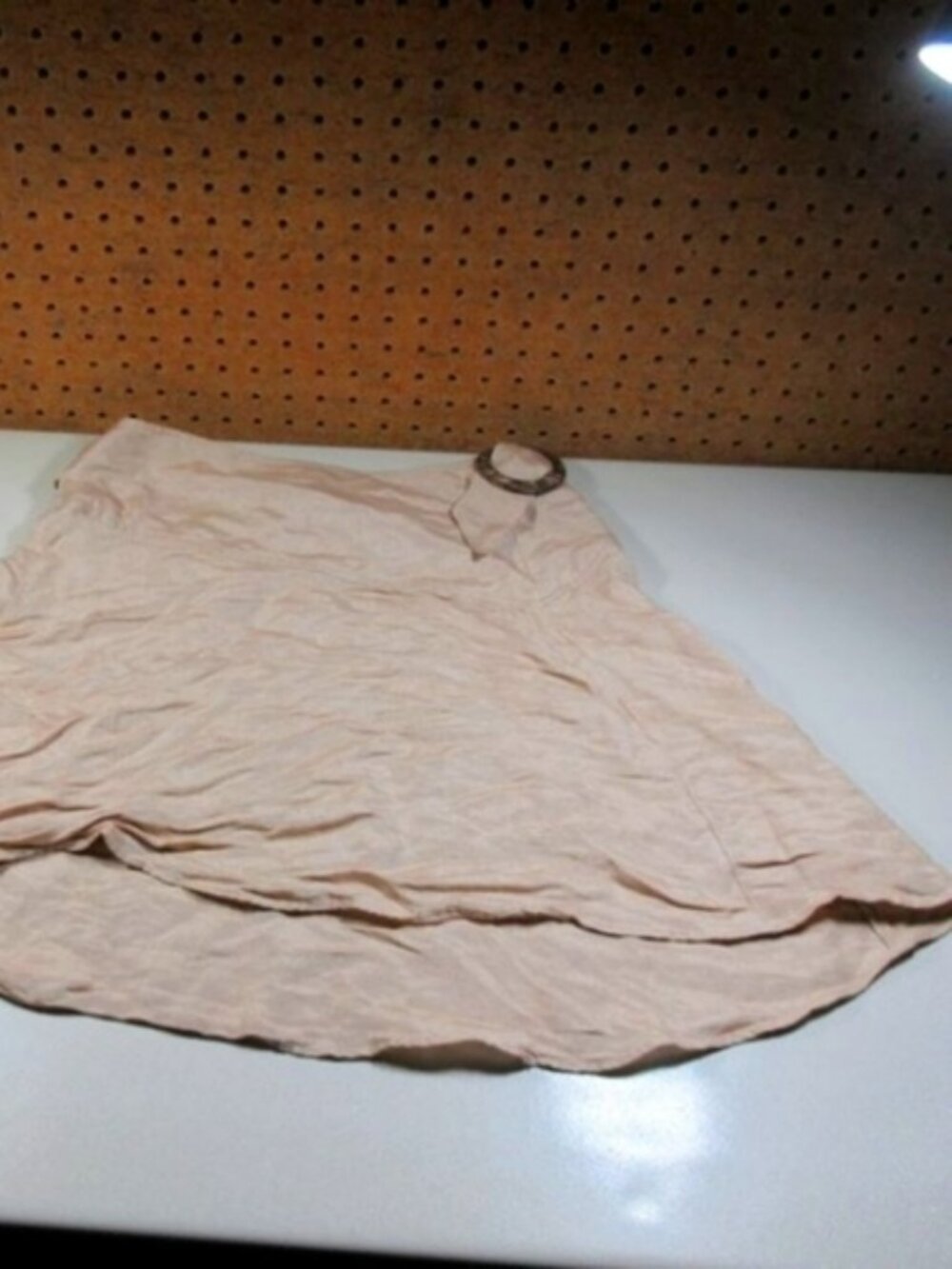 free people womens beige Toasted Oats Higher Ground belted linen skirt 6 NWT